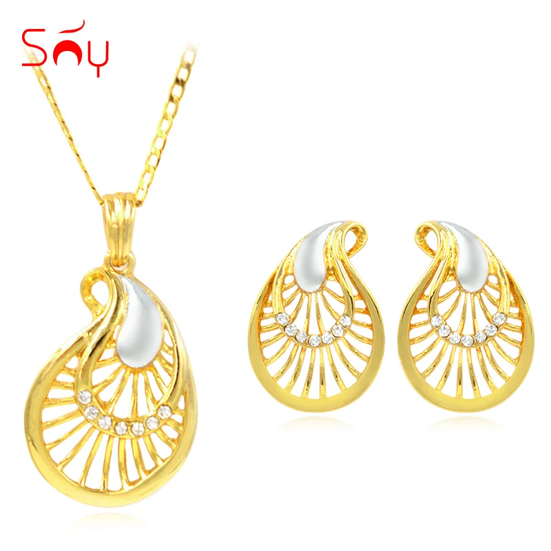 

Sunny Jewelry Alloy Fairy Eyes Cubic Zirconia Fashion Jewelry 2019 Women's Necklace Earrings Pendant Jewelry Sets For Party Gift