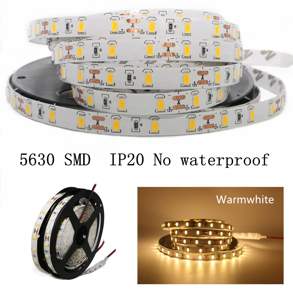 Водонепроницаемая светодиодная лента 60 светодиодов/м 12 В постоянного тока SMD 5630
