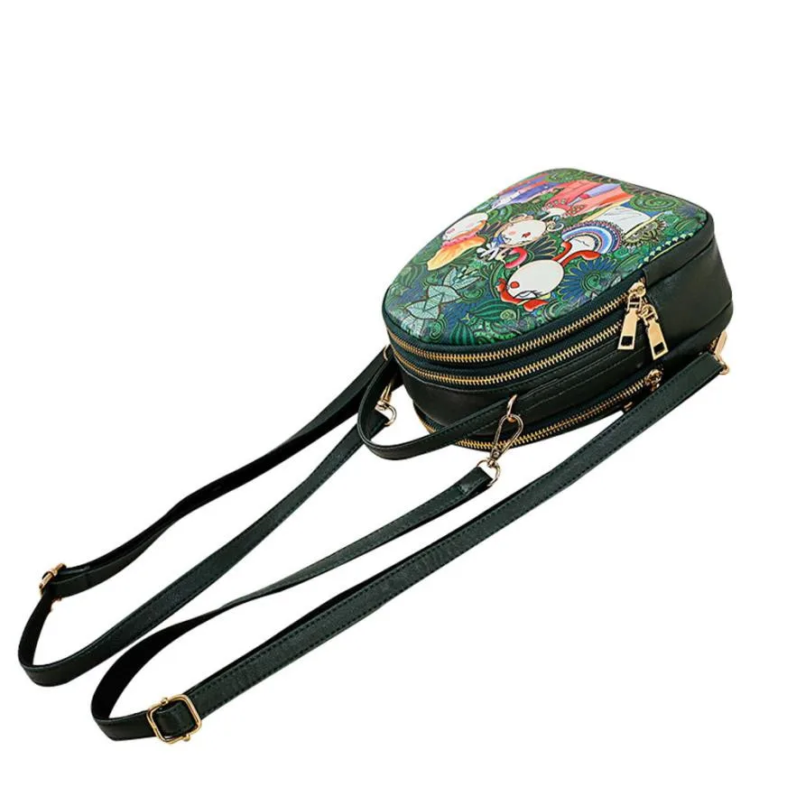 

Three Grids Zipper Schoolbag Backpack Women Forest Girls Pattern Printing Backpack Ladies Large Capacity Mini Backpacks 9.5#23