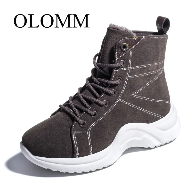 OLOMM 2019 large size autumn and winter Korean version of the warm casual women's boots waterproof snow women LL-141 | Обувь