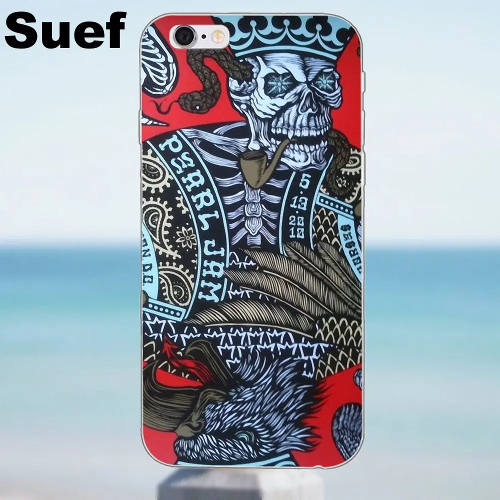 Жемчужное варенье Череп Скелет Темный мягкий чехол для iPhone X 4 4S 5 5S 5C SE 6 6S 7 8 Plus Samsung
