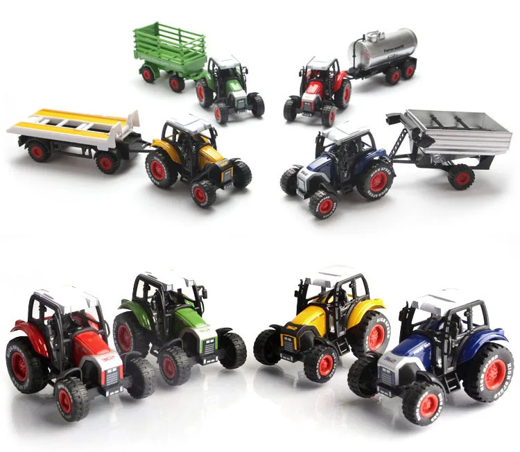 Сплав трактор для мини-фермы танкер симулятор трейлер оттяните назад Мощность игрушка автомобиль дети игрушка-лучший подарок