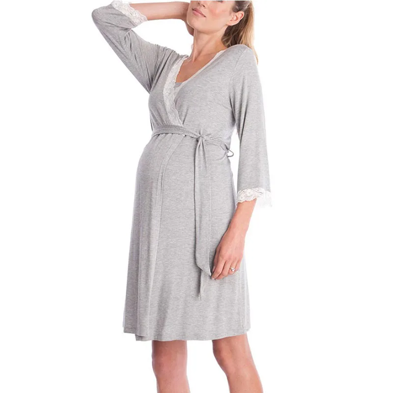 

BONJEAN Breastfeeding Pajamas Sleepwear Maternity Dress Nursing Clothes For Pregnant Women Pregnancy Feeding Dresses Nightwear