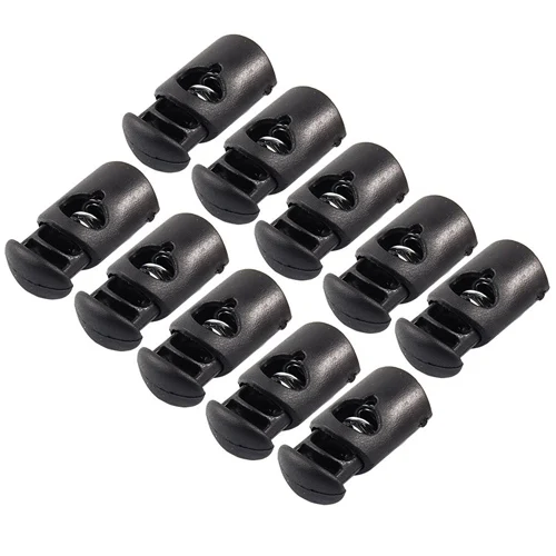 

Wholesale price 10 Pcs Plastic Spring Stop Toggle Cord Locks And Black