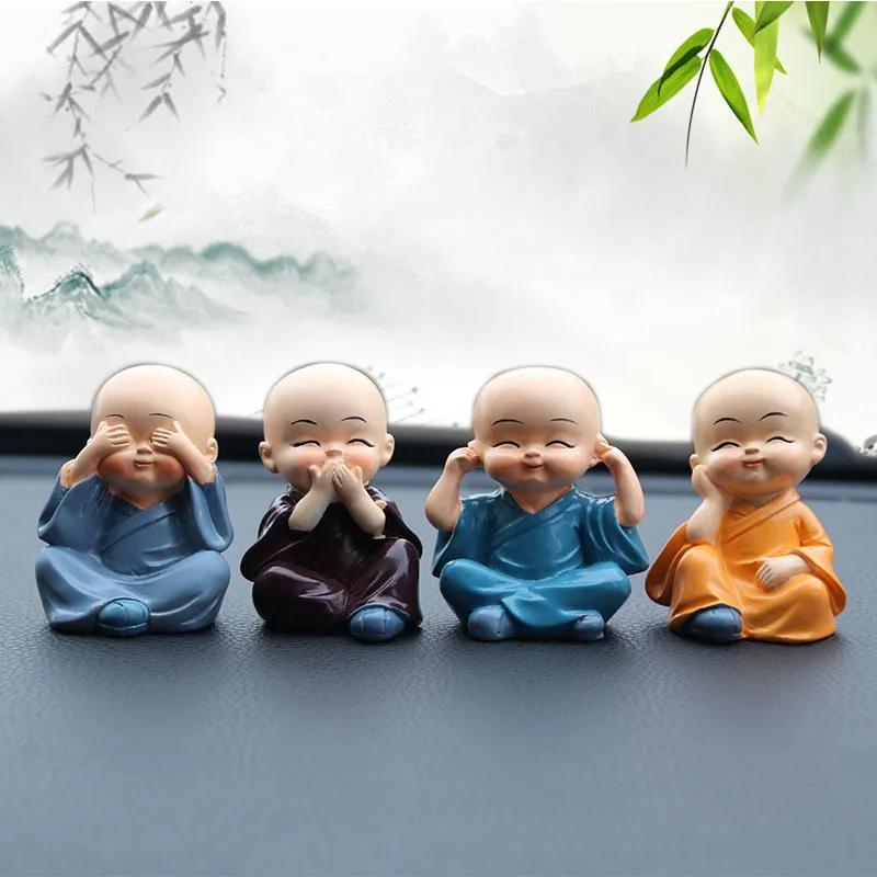 4pcs/set Cute Monk Car Ornaments Doll Automobile Interior Cartoon Maitreya  Buddha Dashboard Decoration Toys Accessories Gift|Ornaments| - AliExpress