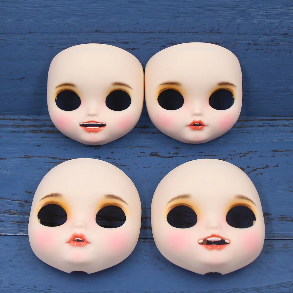 Neo Blythe Doll Matte Faceplate pẹlu Atike, Ẹnu & Awọ funfun 2