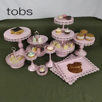

10pcs 3 tier New Type white Pink Cupcake Display baby show Cake Stand