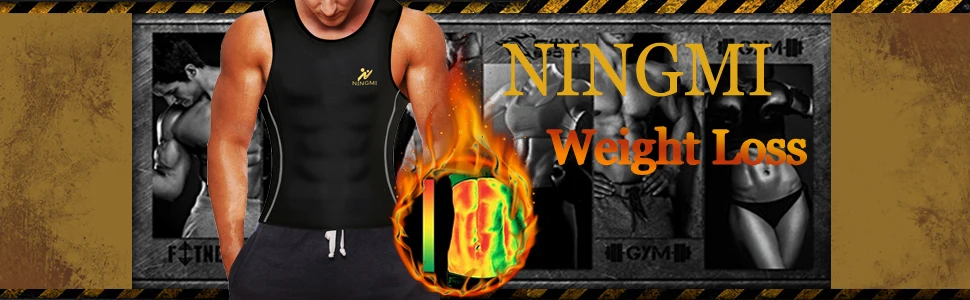 NINGMI Men Neoprene Body Shaper Slim Waist Trainer Tank Top Tummy Slimming Vest Modeling Belt Corset Mesh Shapewear Shirts Strap