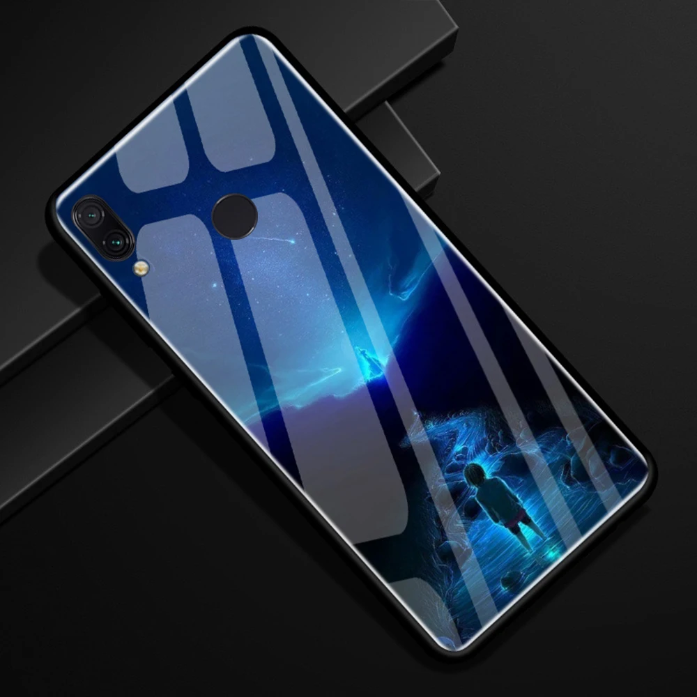 Чехол для Xiaomi Redmi Note 7 закаленное стекло роскошная броня Противоударная задняя