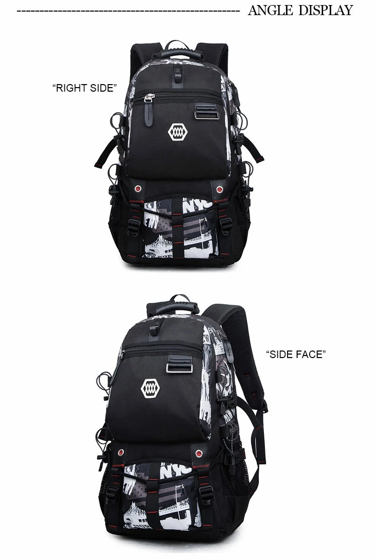 JKBW USB Charging 15.6'' Laptop Backpack Traveling Hiking Backpack Large Capacity Versatile Utility Backpack for Men (17)