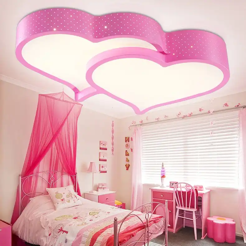 Creative Heart Shaped Led Ceiling Lights Romantic Bedroom Light Wedding Room Lamp Study Children Lighting Fixtures
