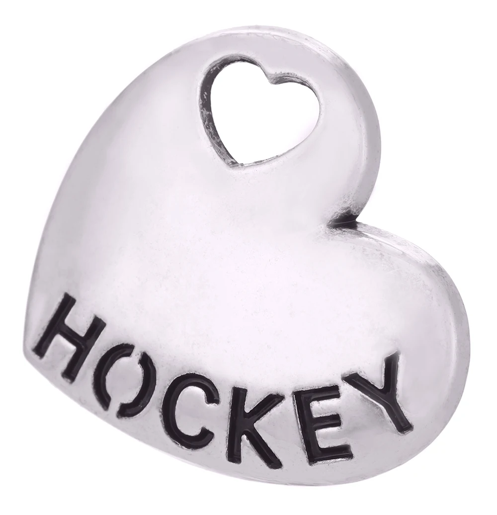 My shape спортивные хоккейные гравированные Подвески полые сердца для изготовления ювелирных изделий из цинкового сплава DIY Ожерелье Браслет Брелок 10 шт. в партии