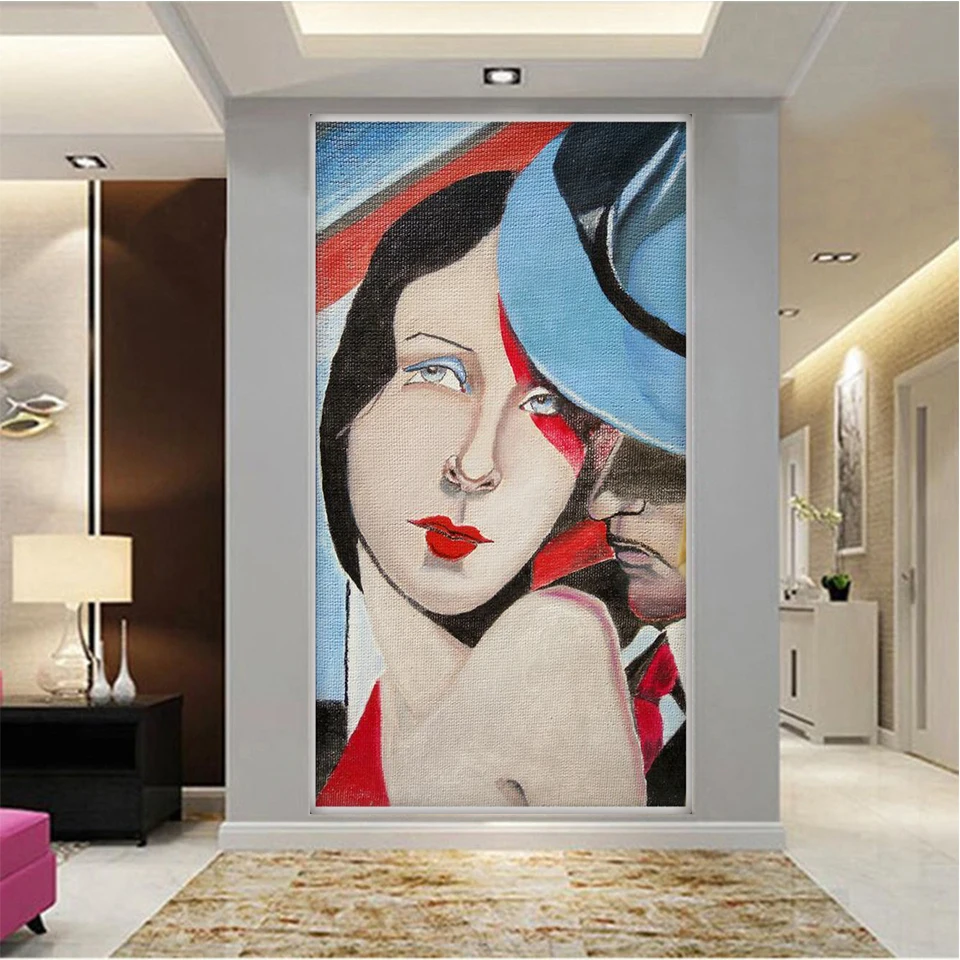 

Custom 3D Large Photo Wallpaper Mural Oil painting entrance hallway porch Living Room Bedroom TV Background Wall Decor Mural