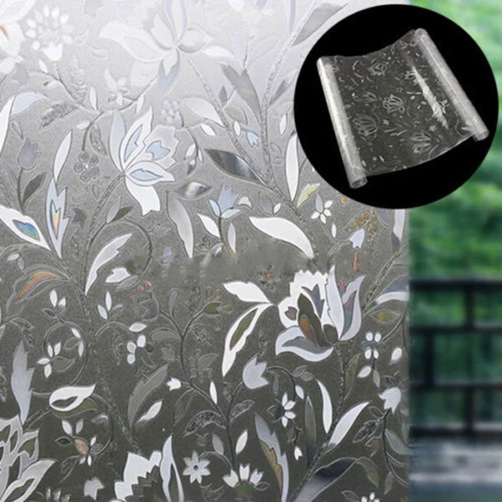 Новая матовая домашняя Защитная пленка для защиты от солнечных лучей DIY Тюльпан Цветок Стеклянная наклейка электростатическое окно пленка 45x100 см