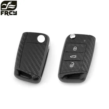 

3D Carbon Fiber Vinyl Car Wrap CAR KEY STICKER for VW Polo 2016 golf 7 MK7 Skoda Octavia combi A7 for SEAT Leon Ibiza CUPTRA