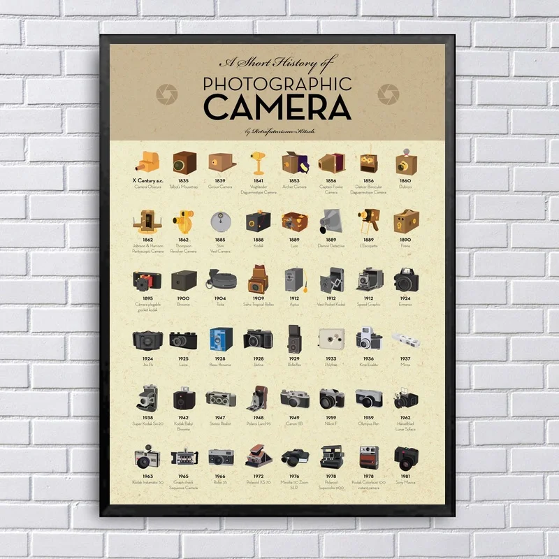 

A Short History of Photographic Camera Art Canvas Poster Home Decor 12x18 20x30inch