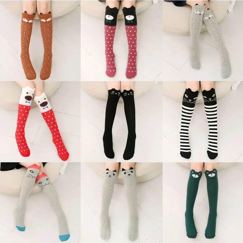 

AiKway Children Over The Knee Socks Cute Girl Cartoon Fox Animal Bear Toddler Boot Socks Baby Cotton Socks