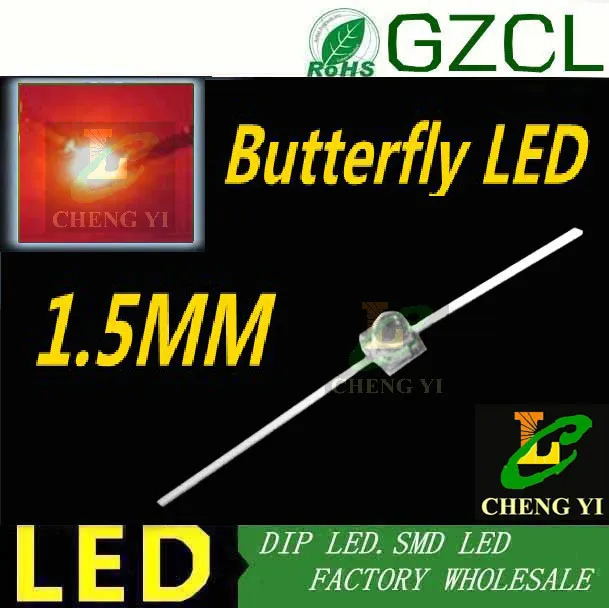 TR8 TR10 Бабочка led диод 1 5 мм красный DIP переключатель 620 625nm бабочка чип 8 2 V|chip led|led