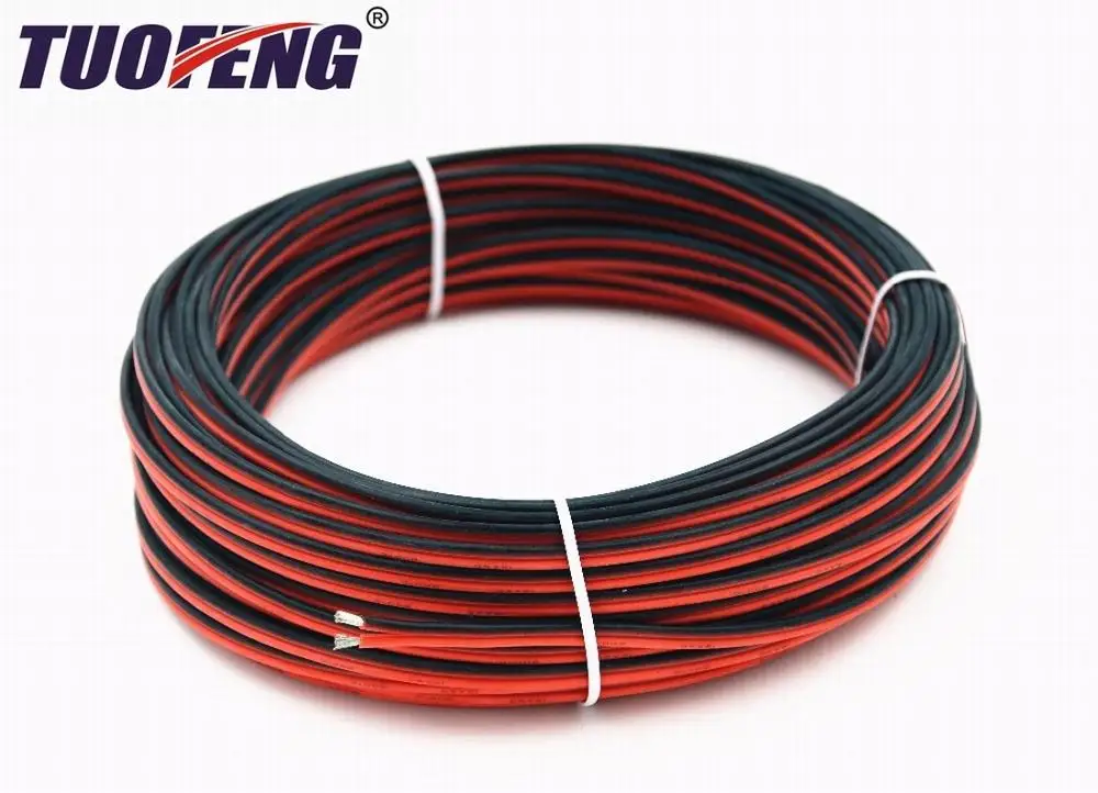 

18 AWG Silicone Electrical Wire 2 Conductor Parallel Wire line Soft and FlexibleOxygen Free Strands Tinned Copper Wire