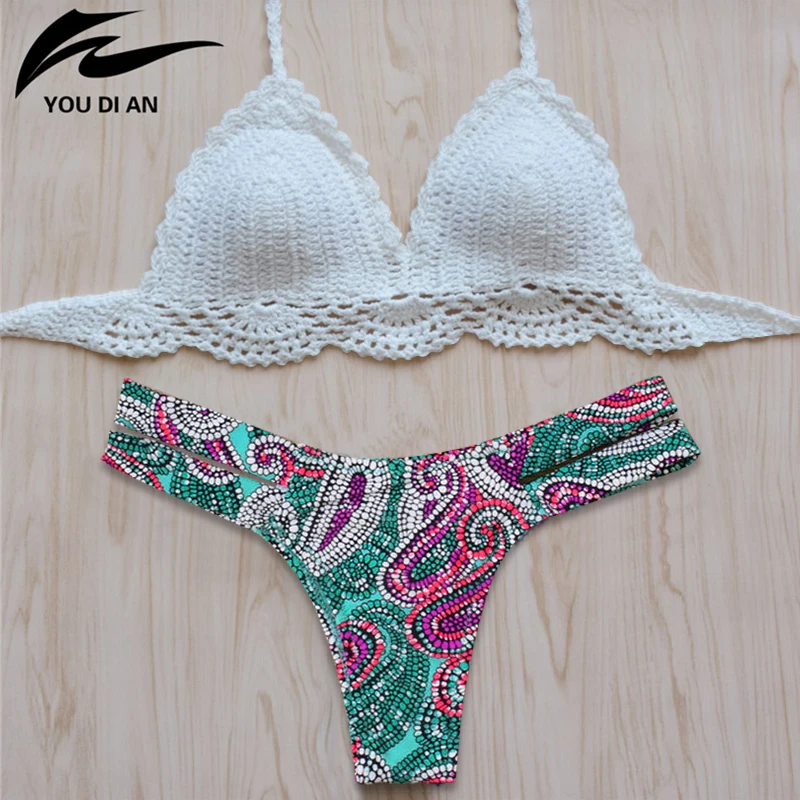 Bikini 2018 New Vintage Swimwear Women Sexy Crochet Bikini Swimsuit Handmade Knitted Bathing Suit Swimsuit maillot de bain