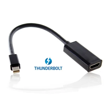 

Thunderbolt Port to HDMI Female Adapter Cable with Audio Video Black White