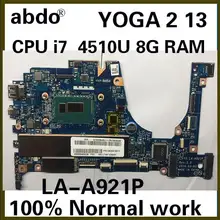 Abdo ZIVY0 LA-A921P материнская плата для lenovo YOGA 2 13 YOGA2 13 материнская плата для ноутбука процессор i7 4510U 8G ram тестовая работа