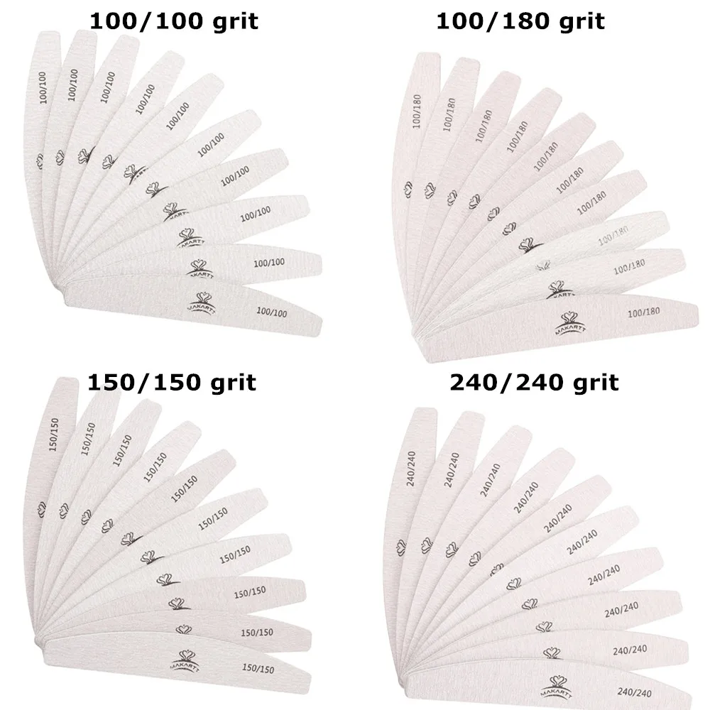 Makartt 500pcs Lot Zebra Nail Files Washable Double Side Emery