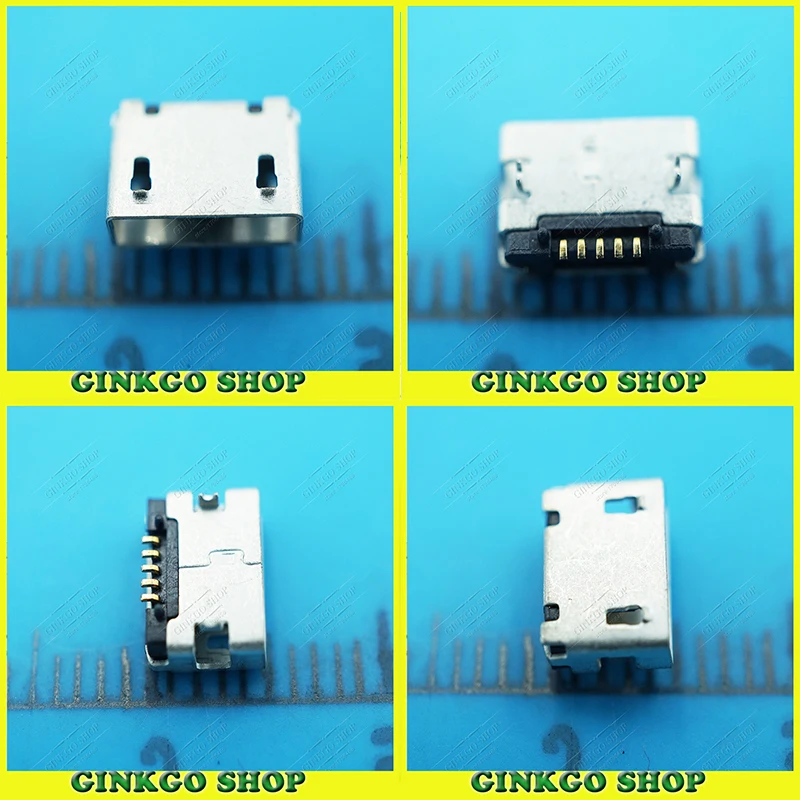 

10pcs/lot Micro USB Jack USB Connector Charge Socket 5P 5Pin AB Type without Edge Crul Square Mouth for Mobile Phone Tablet PC
