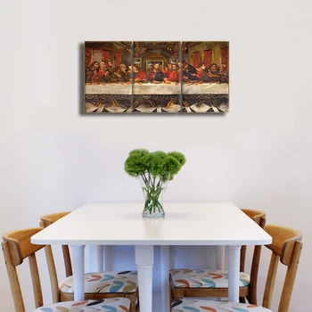 

3 Pieces HD Printed Jesus The Last Supper Home Decoration Living Room Painting On Canvas Wall Art Poster and Prints