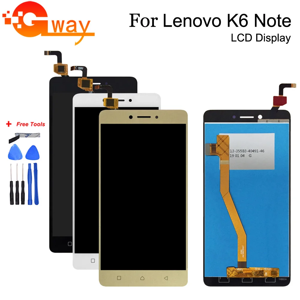 Ceny 100% testowane wysokiej jakości dla 5.5 calowy wyświetlacz LCD Lenovo K6 Note + montaż digitizera ekranu dotykowego dla Lenovo K53a48 z narzędziem