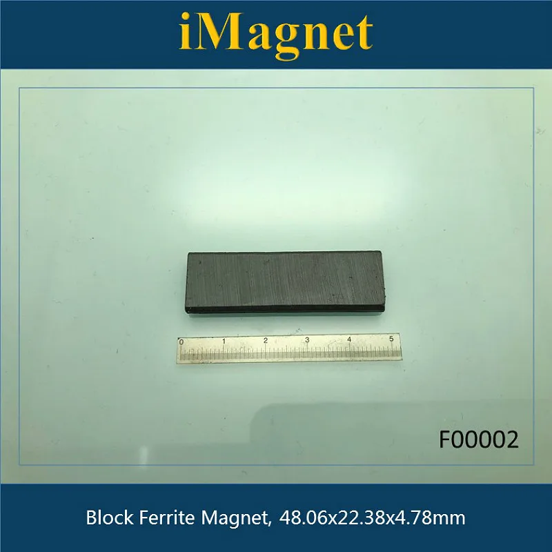 F00002 1 шт. бок ферритового магнита, 48,06x22,38x4,78 мм, на заказ магнитная сталь ферритовый магнит, блок магнит