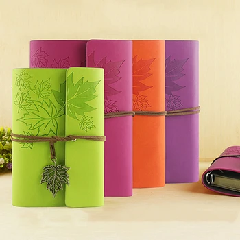 RuiZe hot vintage leather journal travelers notebook paper A6 A7 spiral diary blank pages sketchbook note book 6 ring binder moetron cute sketchbook white paper notebook drawing book spiral sketch book with blank pages