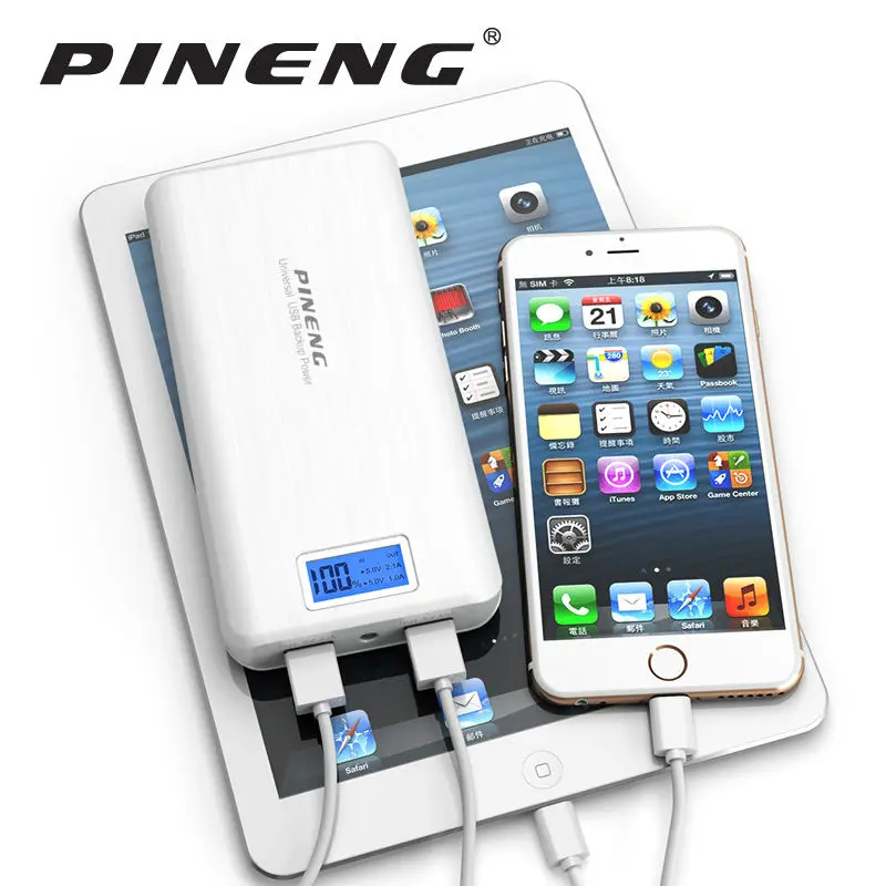 100% Original Pineng Power Bank PN-999 Super High Capacity 20000mAh Dual Micro USB Charger Mobile Power for Smartphones Tablets