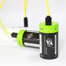 D Size Battery with Micro USB Cable Rechargeable Lithium Batteries ZNTER 1.5V 4000mAh USB Charger Sets 2PCS/set Pilas Recargable