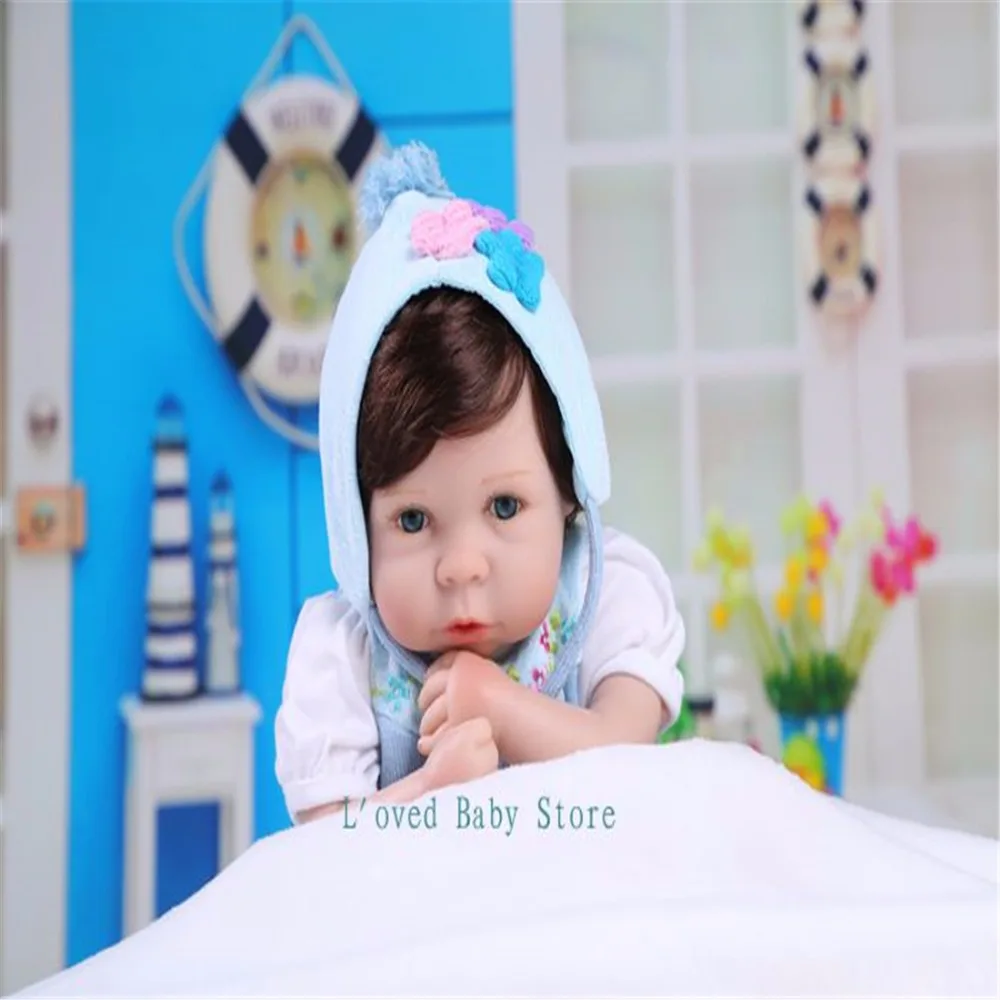 

SanyDoll 20 inch 50 cm Silicone baby reborn dolls Children's toys Lovely sky blue dress beautiful doll