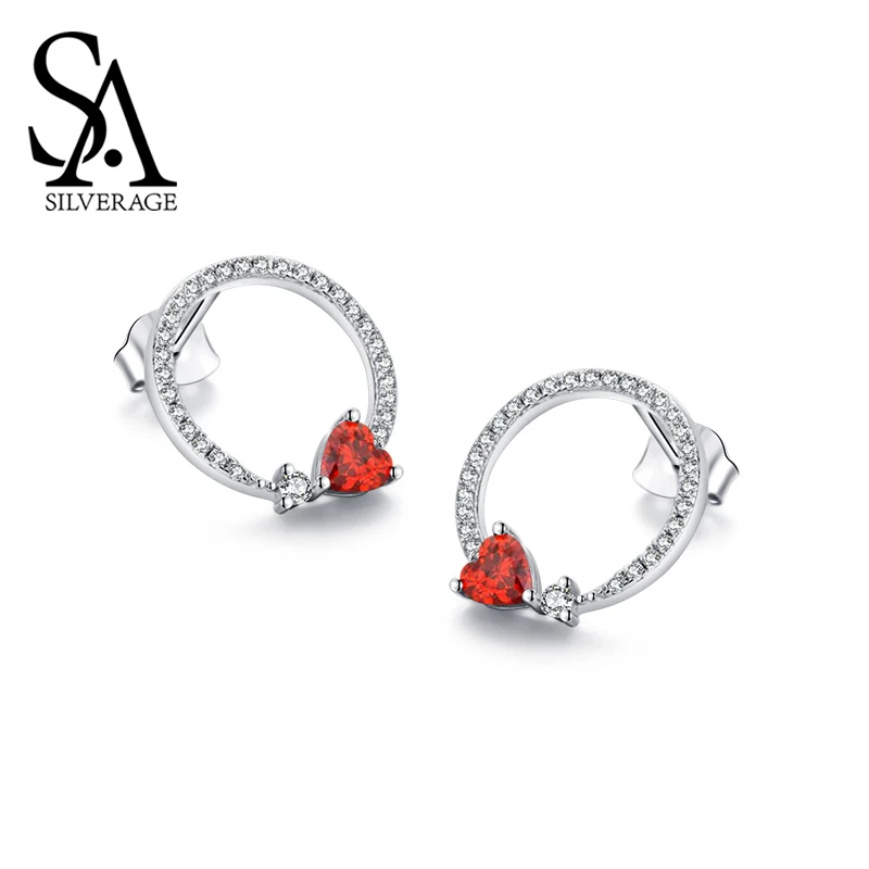 

SA SILVERAGE Stud Earring Elegant Silver One Arrow Fall In Love S925 Sterling Silver Earbone Small Ear Female Temperament Korea