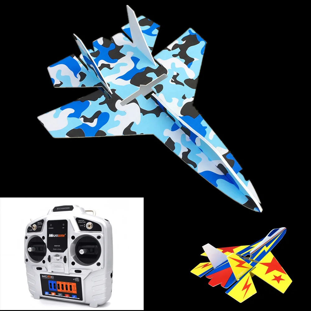 Летная фиксированная модель крыла Su27 RC самолет с микрозонами MC6C передатчик