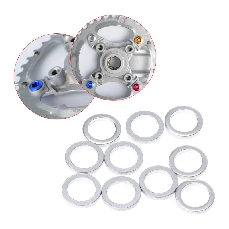

10Pcs 2mm Bicycle Chain Wheel Screw Washer Aluminum Spacer Double Change Single Chain Wheel Washer