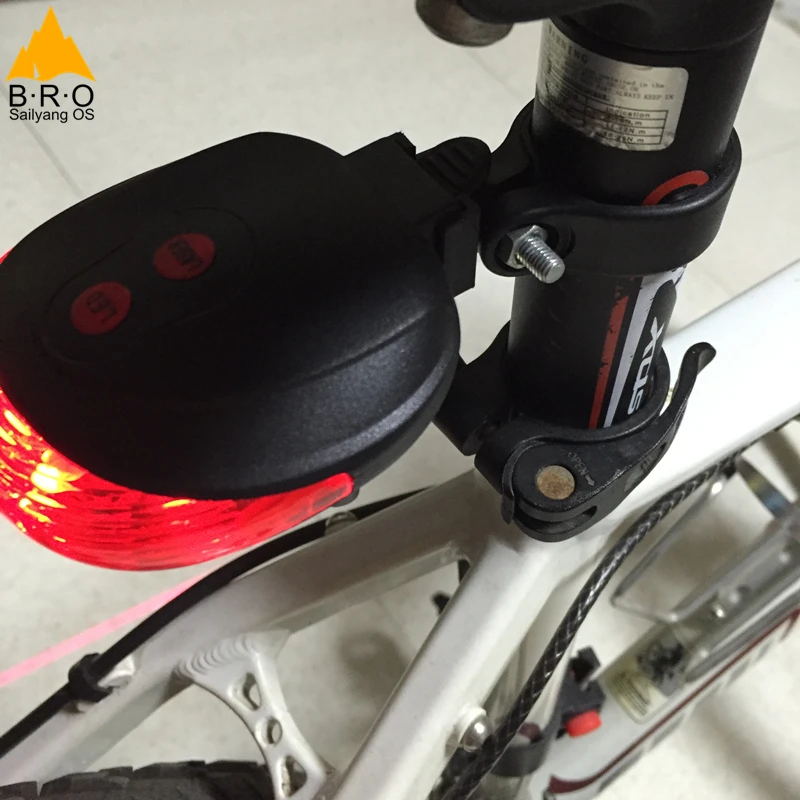 Водонепроницаемый задний велосипедный светильник имеет 7 Режим крутой вспышки задний светодиодный велосипедный светильник s безопасное Предупреждение 5 светодиодный+ 2 лазерные Аксессуары для велосипеда красный