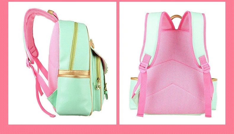 Children Kids Girls Princess Faux PU Leather Backpack Kid Pink Cute Bowknot Primary School Backpacks Daypack Mochila Bag