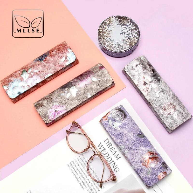 

MLLSE New Brand Women Sunglasses Boxes Multiple Types Retro Print Glasses Case Portable Elegance Female Glasses Cases