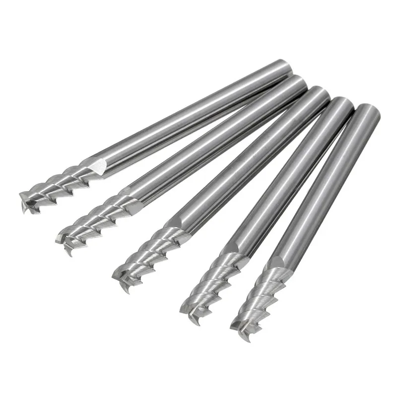 

5Pcs/Set 4MM X 50MM 3 flute HRC45 Al & Cu 45 Degree Carbide Flate Endmil End Mill Cutter CNC Cut For HRC45