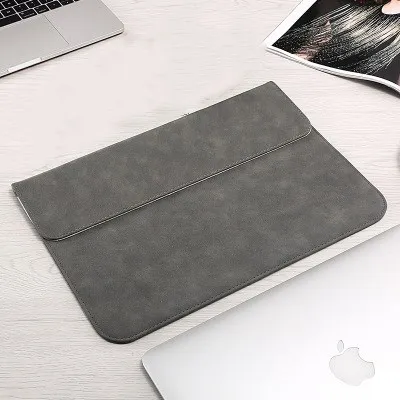 Новая роскошная сумка для ноутбука Macbook Air 13 Touch ID Pro 13 11 12 15 чехол для Xiaomi 13,3 15,6 чехол для ноутбука - Цвет: Темно-серый