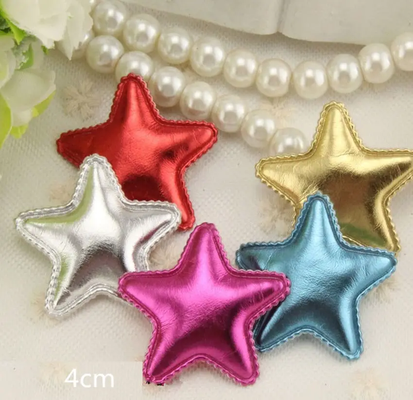 

Wholesale lot PU Star applique patch diy headwear 4.3cm