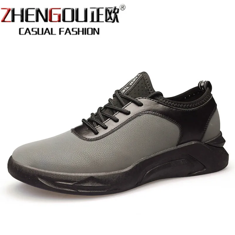 

Time Trend Student Movement Run Male Ventilation Fly Fabric Elastic Force Flat Bottom Single Leather men casual Shoes