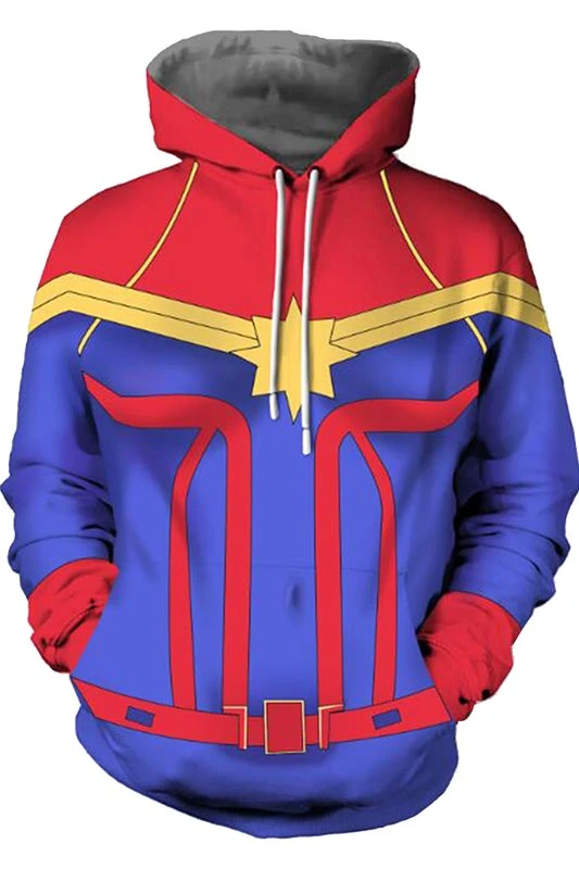 captain marvel zip up hoodie