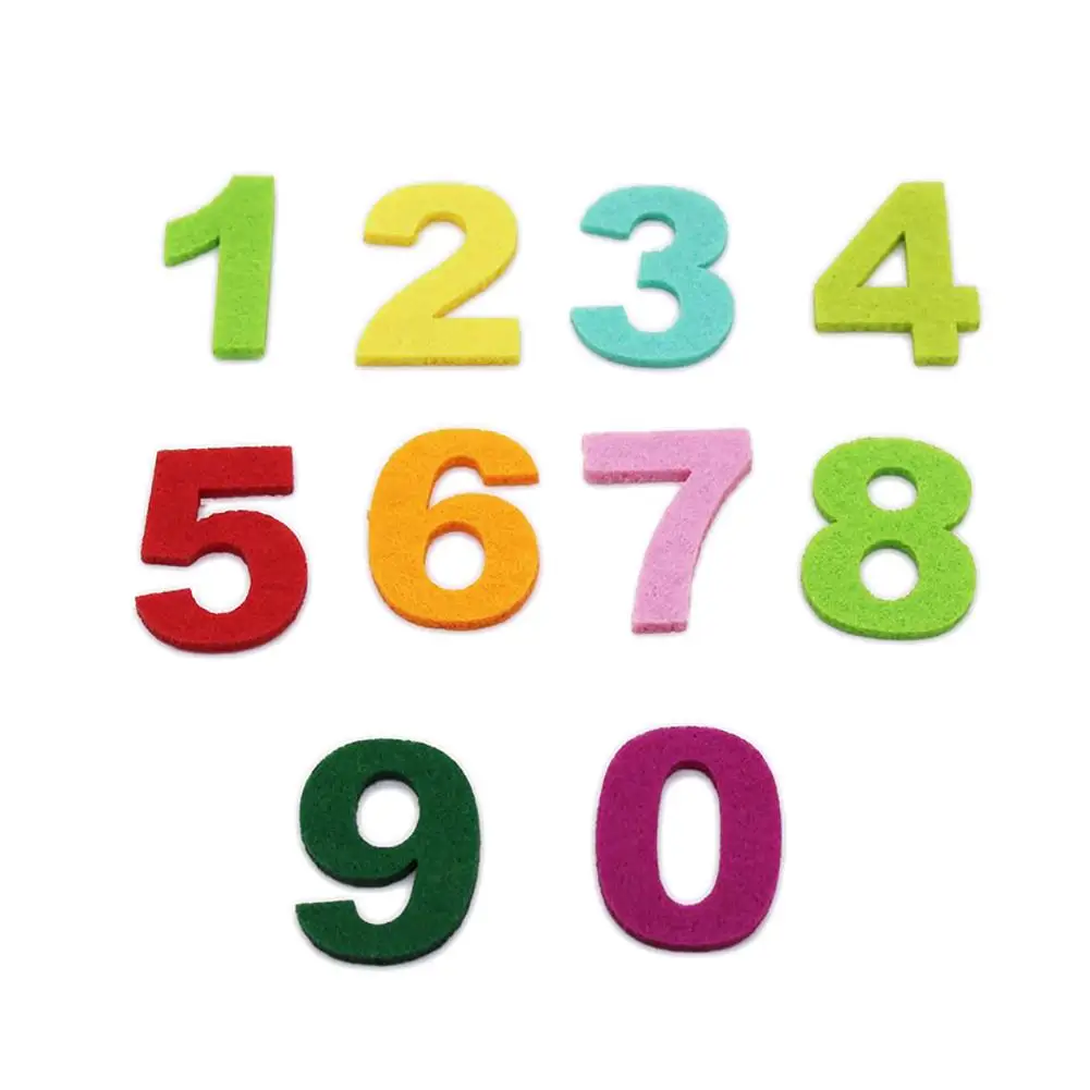 

200pcs Colorful Number Felt Fabric Pads Handmade Materials Patches Felt Pads DIY Craft Accessory Gifts Scrapbooking Decoration