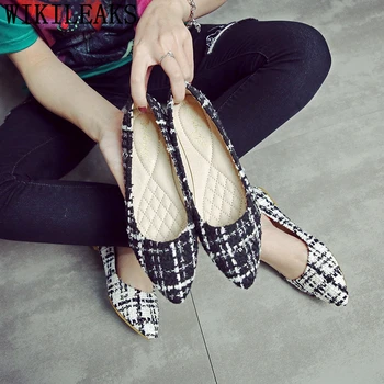 

Big Size Gingham Ballet Flats Women Korean Shoes Womens Loafers Shoes Espadrilles Harajuku Shoes Woman Alpargata Creepers Modis