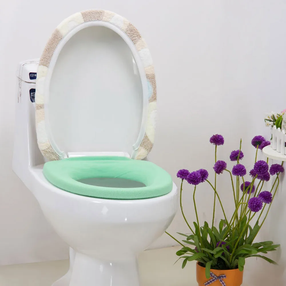 Coral Fleece 2 Piece Set Potty Toilet Cover O Ring Toilet Matin Toilet