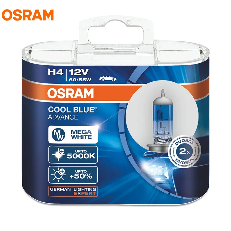 OSRAM H4 12V 60/55W 5000K 62193CBA ксеноновая МЕГА Белая галогенная лампа автомобильный